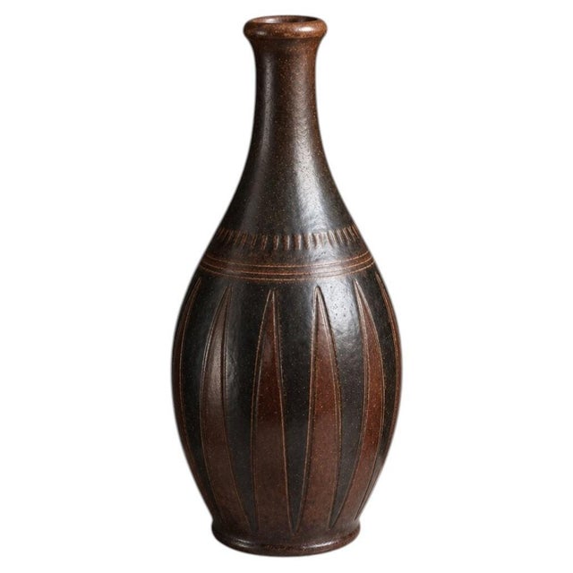 Mid-Century Modern Swedish Wallåkra Stoneware Vase by Arthur Andersson, 1950s For Sale - Image 9 of 9