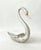 Single Murano glass bowl or dish in the shape of a swan. Thick clear glass overlaid on white glass with bullicante...
