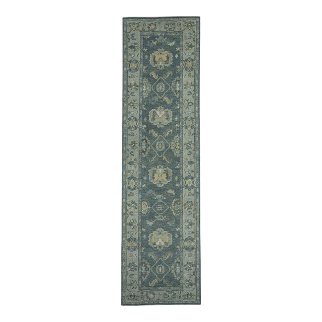 Turkish Oushak Rug 3'10" x 13'10" #18131 For Sale