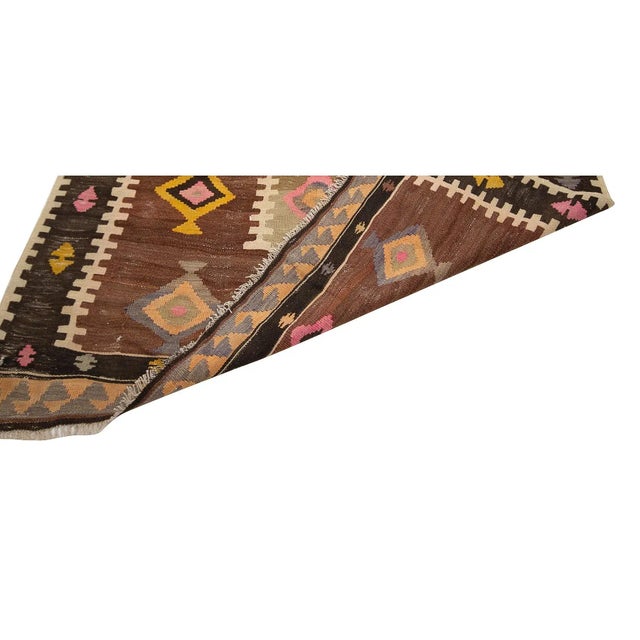 Mid 20th Century Vintage Turkish Kars Kilim Rug For Sale - Image 5 of 7