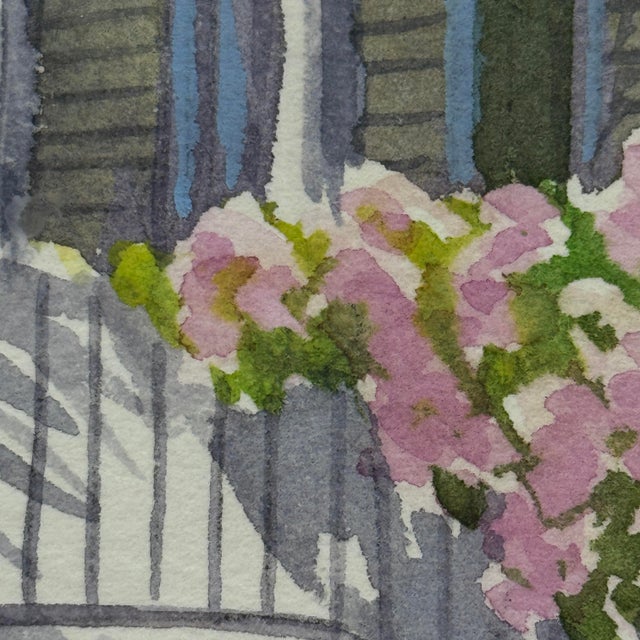 Paint Original Georg K. Salhofer Watercolor Painting Conch Residence Key West Florida For Sale - Image 7 of 12