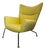 High-Back Lounge Chair in Yellow Fabric For Sale