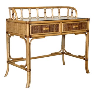 Vintage Bamboo Desk, 1970s For Sale