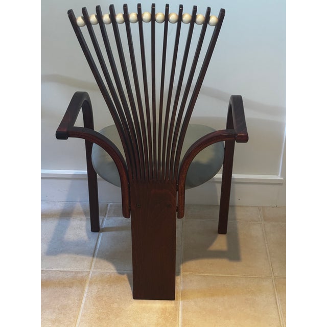 These modern chairs were handmade and are just beautiful. They are made of mahogany with white balls at the top of the...