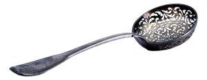 Silver Sprinkling Spoon with Raised Grooves