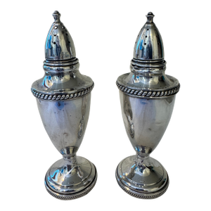 Antique Tall Georgian Sterling Hirsch Salt & Pepper Shakers
