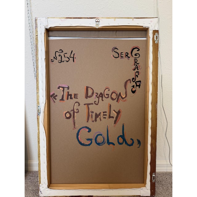 2020s One-of-a-Kind Painting on Canvas by Serg Graff "The Dragon of Timely Gold"+COA For Sale - Image 5 of 10