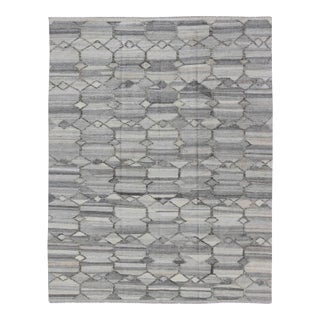Hand-Woven Kilim Rug by Keivan Woven Arts, Modern Wool Design 7'9 X 9'9 For Sale