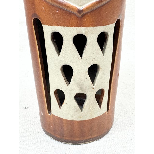 Ceramic Vintage MCM Ceramic Owl Candle Lantern For Sale - Image 7 of 9