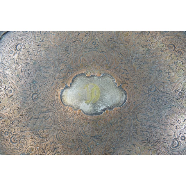 Antique British Copper Tray - 13.5" x 11" x 1"