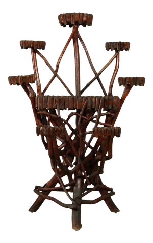 Antique 19th Century 7 Arm Hickory Twig Plant Stand