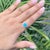 1.25ct Turquoise & Diamond Floral Vintage Cocktail Ring Size 4 in 14k Yellow Gold For Sale In New York - Image 6 of 15