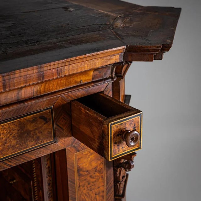 Neoclassical Cylinder Secretaire Desk with Clock, 1780 For Sale - Image 6 of 15