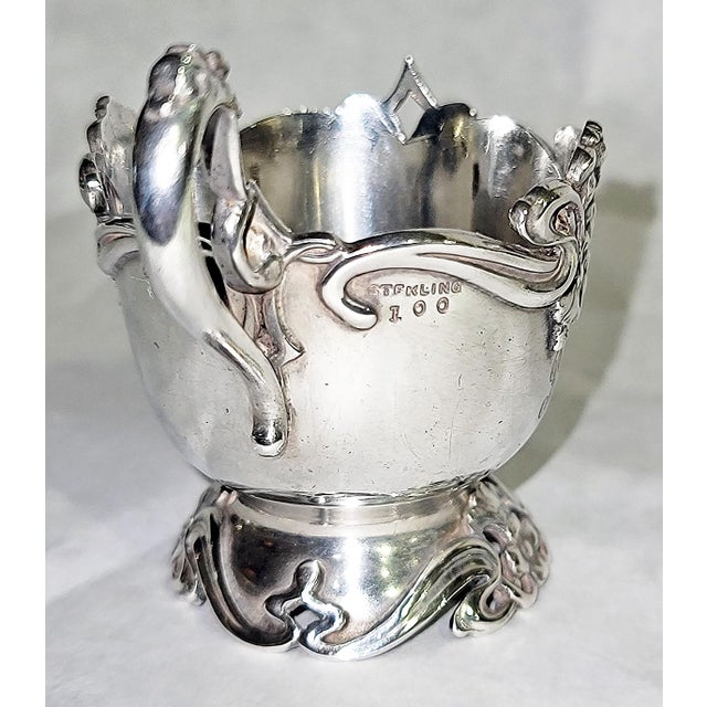 Art Nouveau 1920s Sterling Silver Art Nouveau Demitasse Cupholder by Reed & Barton For Sale - Image 3 of 7