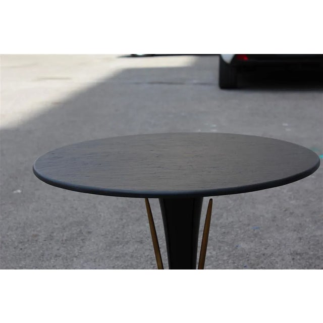 Mid-Century Italian Mahogany and Brass Coffee Table, 1950s For Sale - Image 10 of 11