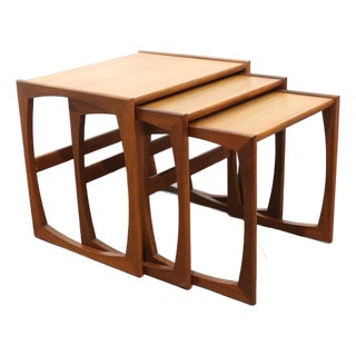Mid Century Modern Vintage Teak Quadrille Nesting Ends Tables in the Style of G Plan Danish Style For Sale