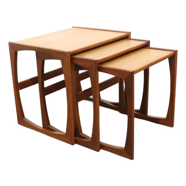 Mid Century Modern Vintage Teak Quadrille Nesting Ends Tables in the Style of G Plan Danish Style For Sale