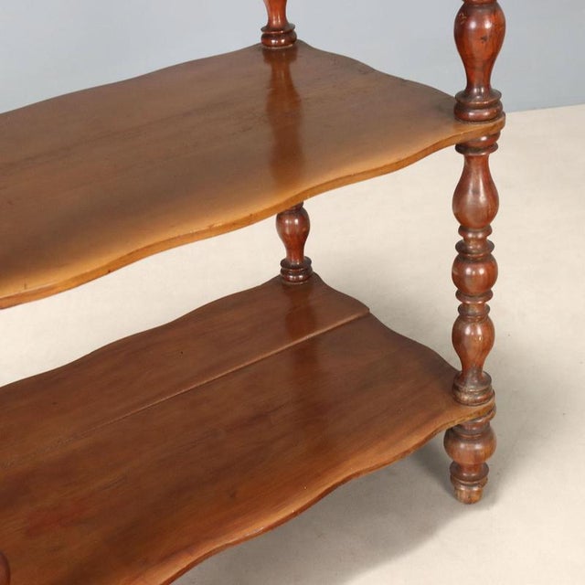 Wood 19th Century Walnut Etagere with Turned Columns, Italy For Sale - Image 7 of 10