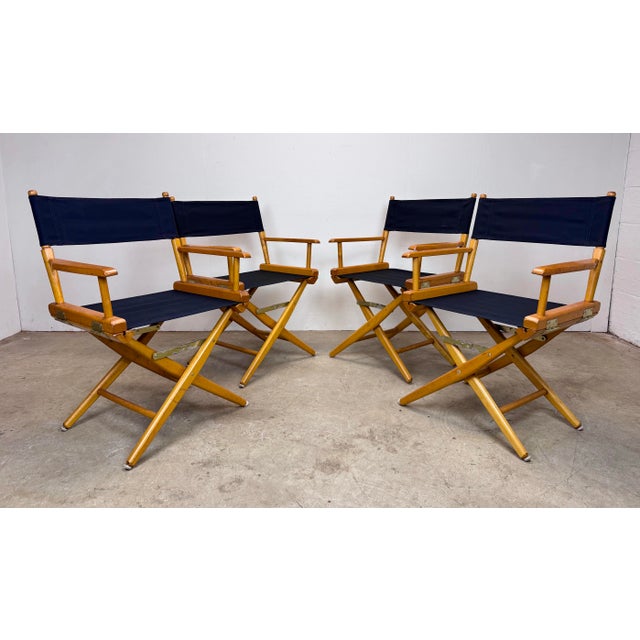 A beautiful set of 4 vintage director’s chairs by Telescope, circa 1980’s. All new seat and back covers in heavy black...