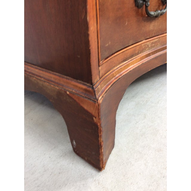 Mid Century Georgian Style Lowboy Dresser With Bowfront Design and 9 Drawers For Sale - Image 9 of 18