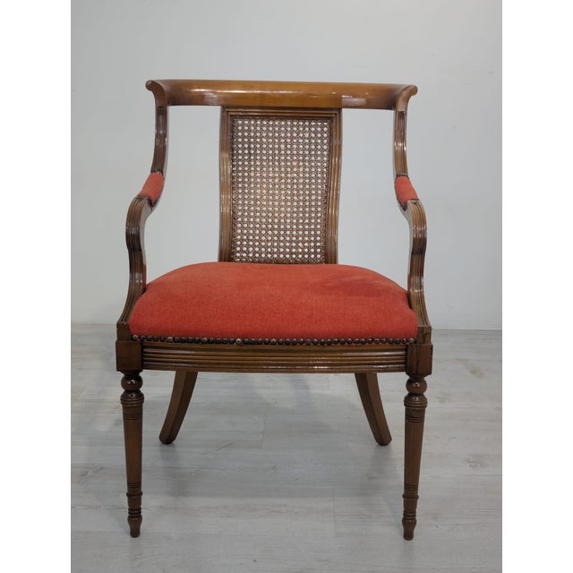 Wood Biedermeier Armchair with Raffia, 1950s For Sale - Image 7 of 15