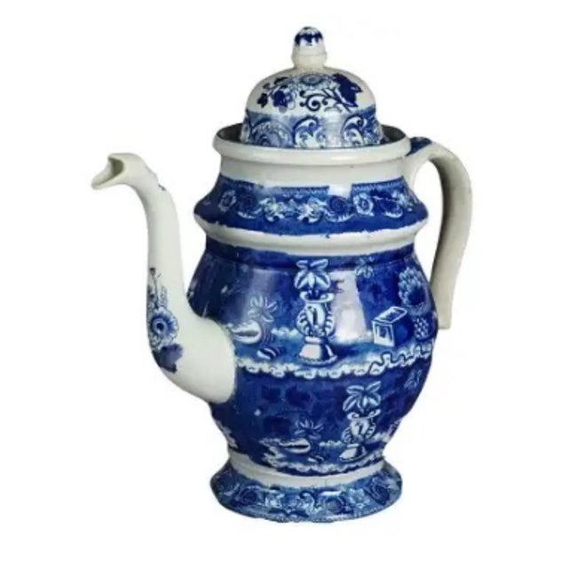 Antique Stevenson Staffordshire Pottery Transferware Coffee Tea Pot For Sale - Image 11 of 11