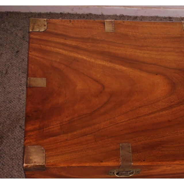 Camphor Wood Marine Chest with Double Locks and Camphor Wood Top, 19th Century For Sale - Image 9 of 16