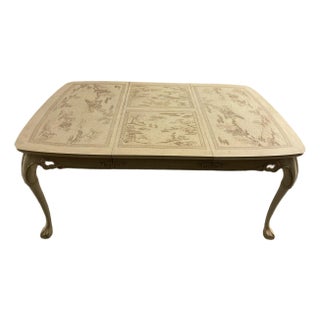 Mid-20th Century Chinoiserie Oval Dining Table by Ming Treasures for Drexel Heritage in Ivory Lacquer For Sale
