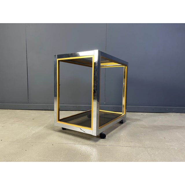 Italian Brass and Chrome Drinks Trolley, 1970s For Sale - Image 6 of 10