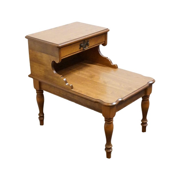 Ethan Allen Ethan Allen Heirloom Nutmeg Maple Colonial Early American 19" Accent Step End Table 10-8442 For Sale - Image 4 of 12