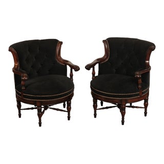 Early 21st Century Palmer Home English Regency Style Club Chairs - A Pair For Sale