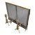 Mid 20th century Hollywood Regency Brass Fireplace Andirons With Flex Screen For Sale