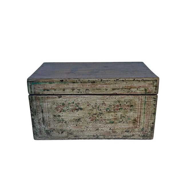Hand-Decorated Wooden Box, 19th Century For Sale - Image 9 of 9