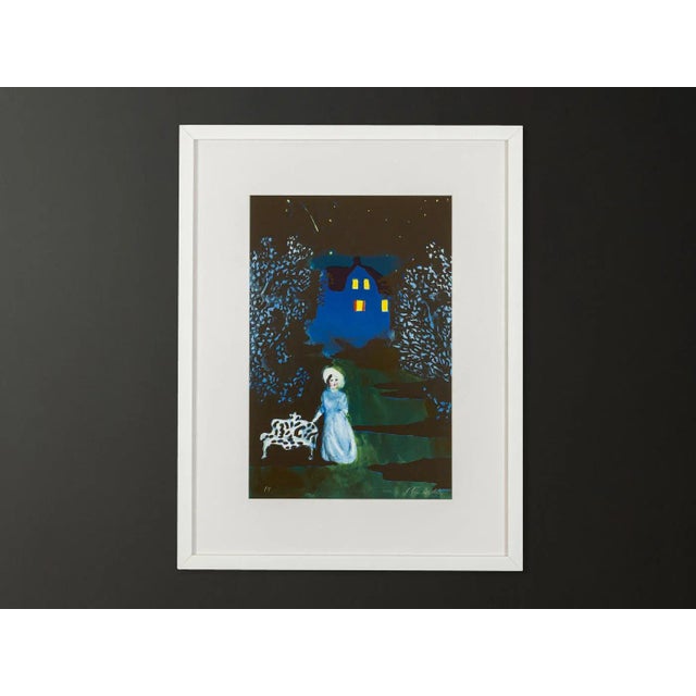 Peter Dahl, Lady at Night, Color Lithograph on Paper, Framed For Sale - Image 9 of 9