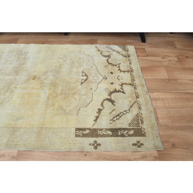 1970s Vintage Handmade Wool Cotton Turkish Beige Runner Rug For Sale - Image 11 of 11