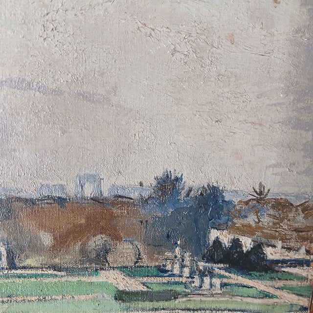 Impressionist Early 20th Century Paul De Castro - Jardin Du Carrousel, Paris French Impressionist For Sale - Image 3 of 8