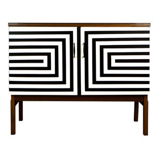 Polish Cabinet with Op Art Motif, 1970s For Sale