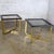 Late 20th Century Modern End or Side Tables 1 Rectangle & 1 Square W/Glass Inset Tops & Brass Plate Bases For Sale - Image 12 of 18