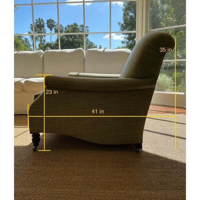 Traditional Scroll Arm Large Club Chair For Sale - Image 3 of 7
