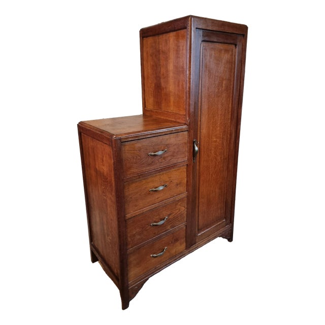 Antique French Oak Storage Cabinet, 1920s For Sale