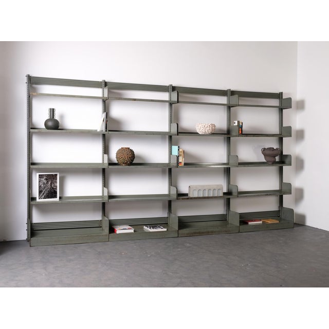 Large Industrial Library Bookcase, 1960s For Sale - Image 4 of 17