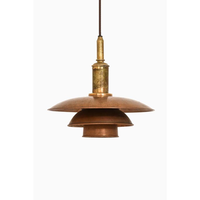 Early ceiling lamp in copper and brass by poul henningsen, 1930's additional information: material: copper and brass...