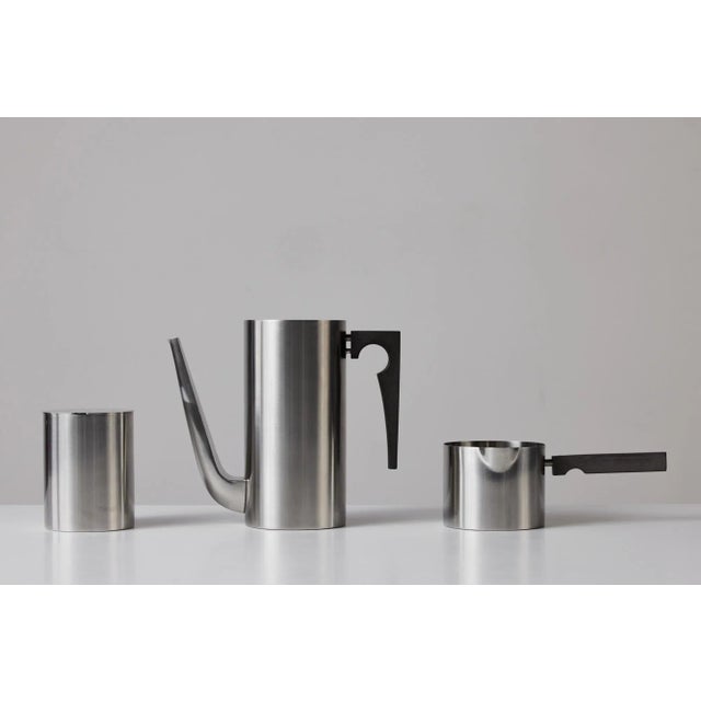 Silver 1960s Stelton Stainless Steel Danish Tea Set- 3 Pieces For Sale - Image 8 of 13