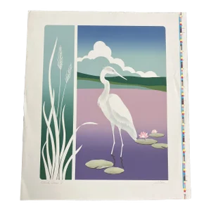 1980’s Original Contemporary Lake Scene Lithograph “Florida Dream I”