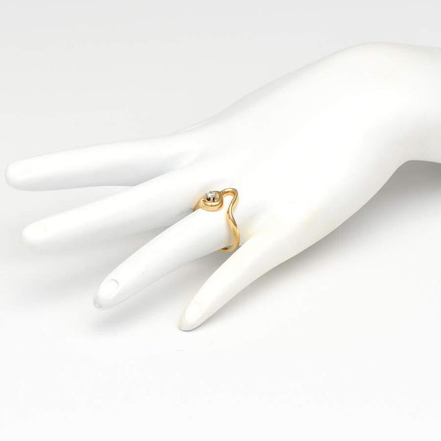 1990s 14KY Vintage Diamond Accent Free Form Ring, size 6.5 For Sale - Image 5 of 5