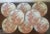 Circa 1810 Spode Creamware Red Orange Chinese Bamboo Pattern Dinner Plates- Set of 8 For Sale - Image 12 of 12