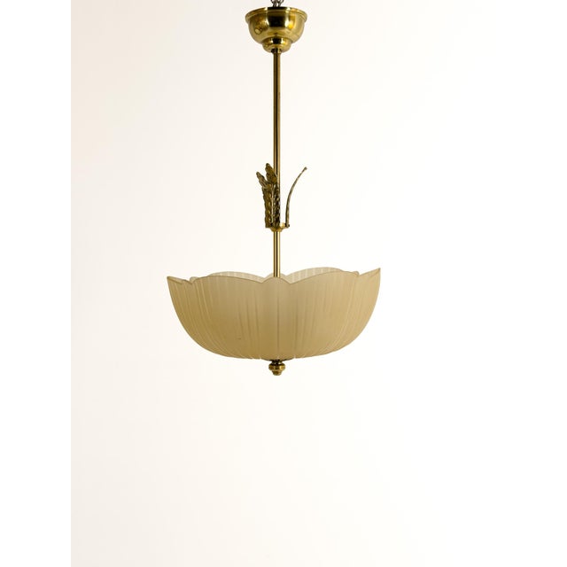 Swedish Brass Ceiling Lamp, 1940s For Sale - Image 9 of 13