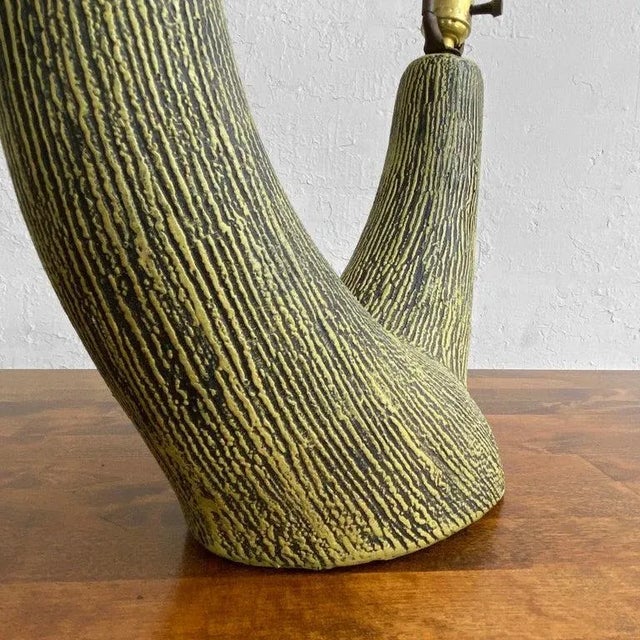 1950s Art Pottery Double Branch Table Lamp by Kelby For Sale - Image 4 of 9