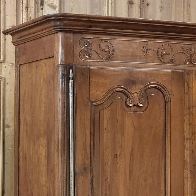 Wood 19th Century Country French Fruitwood Armoire From Normandy For Sale - Image 7 of 18