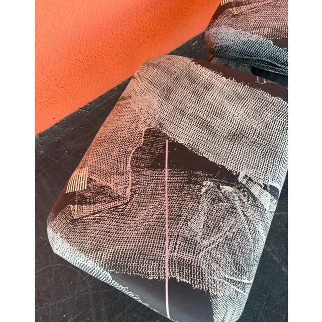 Late 20th Century Postmod Abstract Ottoman Pair For Sale - Image 5 of 10
